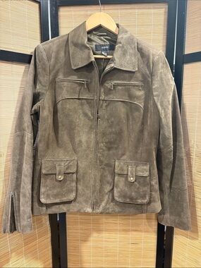 Alfani Olive/Brown Suede Field Jacket